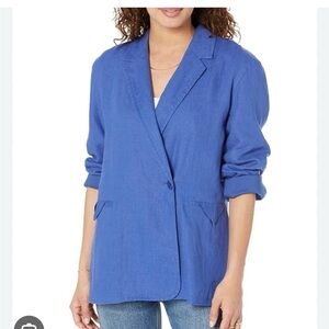Madewell Blue Relaxed-Fit Blazer with Notched Lapel